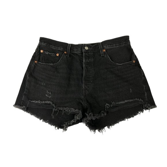 Levi’s Pants - Levi’s Black Distressed High Rise Shorts Size W32